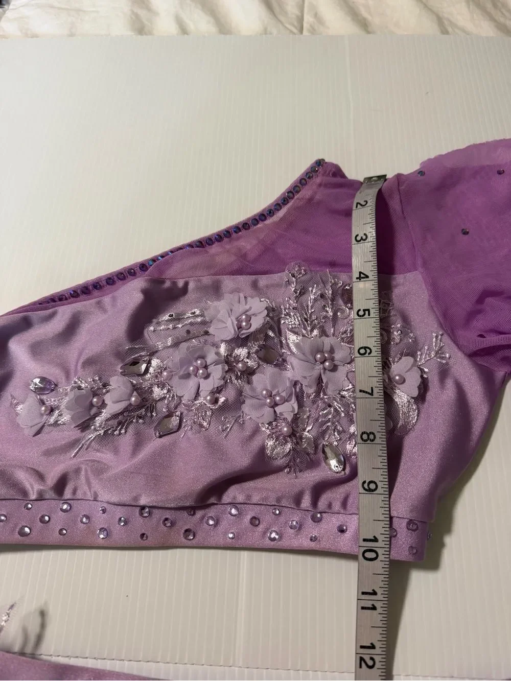 Patrick J designs solo custom dance costume 2 piece lavender purple fara MA adul